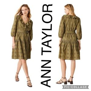 ANA TAYLOR Eyelet‎ Tiered Flared Dress Size 10 P